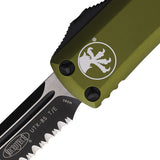 Microtech Automatic UTX-85 OTF Knife OD Green Aluminum Partially Serrated Blade 2332OD