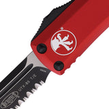 Microtech Automatic UTX-85 OTF Knife Red Aluminum Two-Tone Partially Serrated Tanto Blade 2332RD