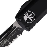 Microtech Automatic UTX-85 OTF Knife Black Aluminum Partially Serrated Tanto Blade 2332T