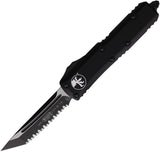 Microtech Automatic UTX-85 Tactical OTF Knife Black Aluminum Serrated Tanto Blade 2333T