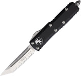 Microtech Automatic UTX-85 OTF Knife Black Aluminum Serrated Tanto Blade 2336