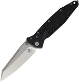 Microtech Socom Elite Warcom Linerlock Black Aluminum & Traction Folding M390MK Knife 25910S