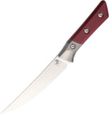 Microtech Boning Merlot Red G10 & Titanium Bohler M390MK Fixed Blade Kitchen Knife 3100B10MR
