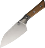 Microtech Santoku Coyote Tan G10 & Titanium Bohler M390MK Fixed Blade Kitchen Knife 3200B10CE