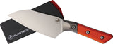 Microtech Santoku Ember Orange G10 & Titanium Bohler M390MK Fixed Blade Kitchen Knife 3200B10EM