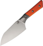 Microtech Santoku Ember Orange G10 & Titanium Bohler M390MK Fixed Blade Kitchen Knife 3200B10EM