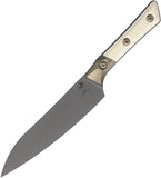 Microtech Utility Coyote Ivory G10 & Titanium Gray DLC Bohler M390MK Fixed Blade Kitchen Knife 3400B1DLCIVS