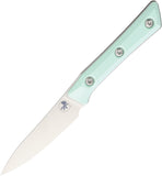 Microtech Paring Caribbean Blue G10 Bohler M390MK Fixed Blade Kitchen Knife 350010CA