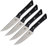 Microtech Steak Black G10 Bohler M390MK Fixed Blade Kitchen 4pc Knife Set 360010SETBK