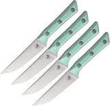Microtech Steak Caribbean Blue G10 Bohler M390MK Fixed Blade Kitchen 4pc Knife Set 360010SETCA