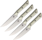 Microtech Steak Ivory G10 Bohler M390MK Fixed Blade Kitchen 4pc Knife Set 360010SETIV