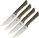 Microtech Steak OD Green G10 Bohler M390MK Fixed Blade Kitchen 4pc Knife Set 360010SETOD