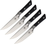 Microtech Steak Black G10 & Titanium Bohler M390MK Fixed Blade Kitchen 4pc Knife Set 3600B10SETBK