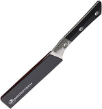 Microtech Steak Black G10 & Titanium Bohler M390MK Serrated Fixed Blade Kitchen 4pc Knife Set 3600B12SETBK