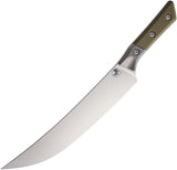 Microtech Butcher OD Green G10 & Titanium Bohler M390MK Fixed Blade Kitchen Knife 3800B10OD