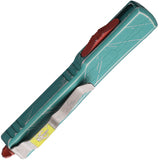 Microtech Automatic UTX-70 Bounty Hunter OTF Knife Teal & Red Aluminum Wharncliffe Blade 419W10BH