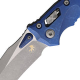 Microtech Amphibian Marfione Ram-Lok Antique Blue Titanium Folding Apocalyptic M390MK Knife 58016