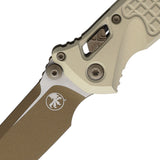 Microtech Socom Ram-Lok Champagne Gold Frag Aluminum Folding Burnt Bronze M390MK Knife 58129