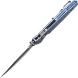 Microtech Socom Marfione Ram-Lok Ice Blue Titanium Folding M390MK Spear Pt Knife 58204