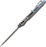 Microtech Socom Marfione Ram-Lok Stonewash Frag Titanium Folding M390MK Tanto Knife 58404