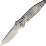 Microtech Socom Marfione Ram-Lok Stonewash Frag Titanium Folding M390MK Tanto Knife 58404
