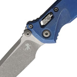 Microtech Socom Marfione Ram-Lok Antique Blue Titanium Folding Apocalyptic M390MK Tanto Knife 58632