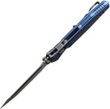 Microtech Socom Marfione Ram-Lok Antique Blue Titanium Folding Apocalyptic M390MK Tanto Knife 58632