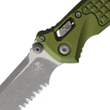 Microtech Socom Ram-Lok OD Green Frag Aluminum Folding Apocalyptic M390MK Serrated Knife 58710