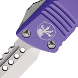 Microtech Automatic Mini Troodon OTF Knife Purple Aluminum Hellhound Tanto Blade 81910PUS