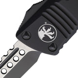 Microtech Automatic Mini Troodon OTF Knife Black Aluminum Hellhound Tanto Blade 8191TS