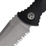 Microtech Socom Alpha Mini Warcom Carbon Fiber Apocalyptic Serrated Fixed Blade Knife 93M12AP
