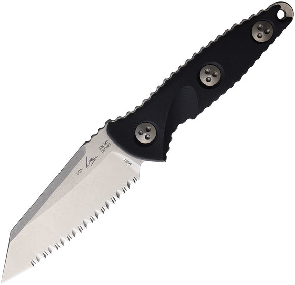 Microtech Socom Alpha Mini Warcom Black G10 Serrated Fixed Blade Knife 93M12