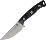 Microtech Akris Black G10 Stonewash Bohler M390MK Fixed Blade Knife w/ Black Kydex Sheath 9510BK5