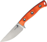 Microtech Akris Ember Orange G10 Stonewash Bohler M390MK Fixed Blade Knife w/ Black Kydex Sheath 9510EM5