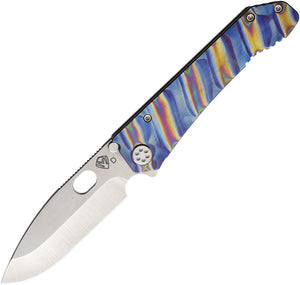 Medford 187 Framelock Tiger Striped Titanium Folding D2 Steel Knife 002DTQ03TM