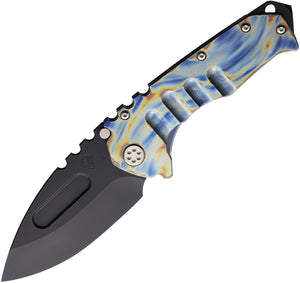 Medford Praetorian T Framelock Flamed Titanium Folding Drop Pt S45VN Knife 0124PD03A2