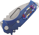 Medford Praetorian T Framelock Flamed & Blue Titanium Folding S45VN Knife 0124TT03A2