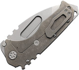 Medford Praetorian T Framelock Tumbled Titanium Folding Tanto 20CV Knife 012VTT01TM