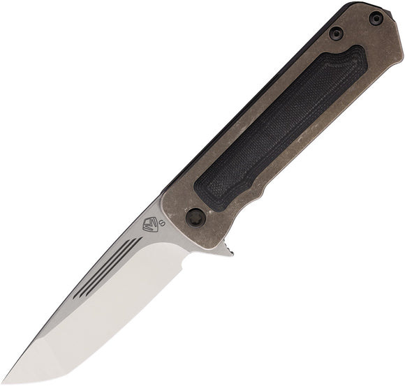 Medford TFF-4 Framelock Dark Gray Titanium & Black G10 Folding S45VN Tanto Knife 0144PT01TM