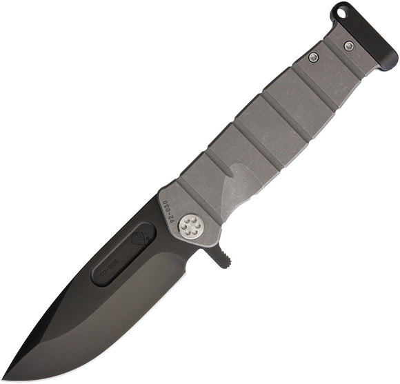 Medford USMC FF Framelock Gray S35VN Folding Drop Point Pocket Knife 204SPQ01TM