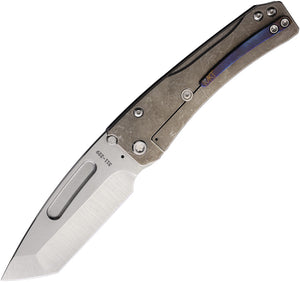 Medford Slim Midi Framelock Left Hand Gray & Flamed Titanium Folding S45VN Knife L2014TT03TM