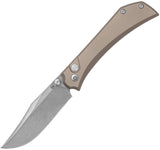 Mercury Amon Button Lock Bronze Aluminum Folding Elmax Clip Pt Pocket Knife 9AMNALTITC