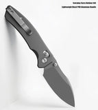 Miguron Knives Norsa Crossbar Lock Dark Gray Aluminum Folding D2 Steel Pocket Knife 820ADG