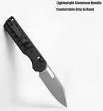 Miguron Knives Gatov Crossbar Lock Black Aluminum Folding D2 Steel Pocket Knife 822ABK