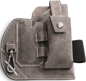 MKM-Maniago Knife Makers Gray Leather Knife Belt Organizer BOLS1