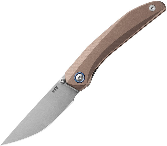 MKM-Maniago Knife Makers Detonario Linerlock Bronze Aluminum Folding M390 Knife DTAGM