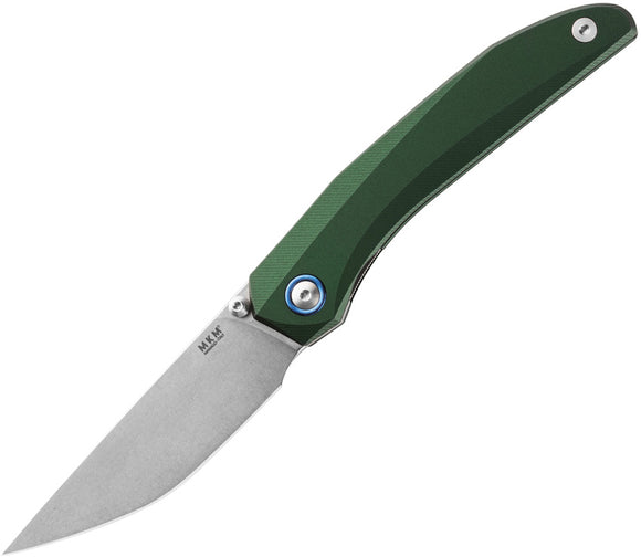 MKM-Maniago Knife Makers Detonario Linerlock Green Aluminum Folding M390 Knife DTAG