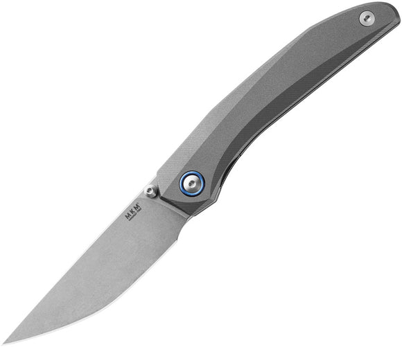 MKM-Maniago Knife Makers Detonario Linerlock Gray Aluminum Folding M390 Knife DTAT