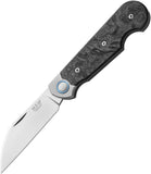 MKM-Maniago Knife Makers Jaques Black Carbon Fiber Folding MagnaCut Knife JQTDMBK