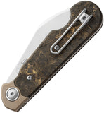 MKM-Maniago Knife Makers Jaques Gold Carbon Fiber Folding MagnaCut Knife JQTDMGD